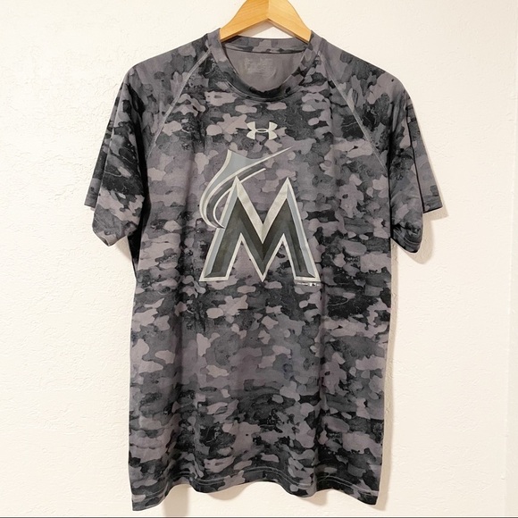 Under Armour Miami Marlins Camo T-Shirt Size Medium​‎ - Picture 1 of 7